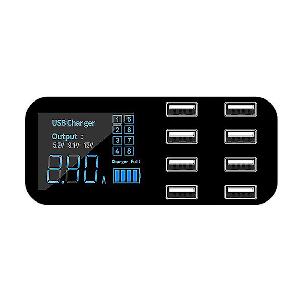Billaddare 8 Portar USB Snabb Billaddare Adapter Telefon Tabletter Dvr Laddare