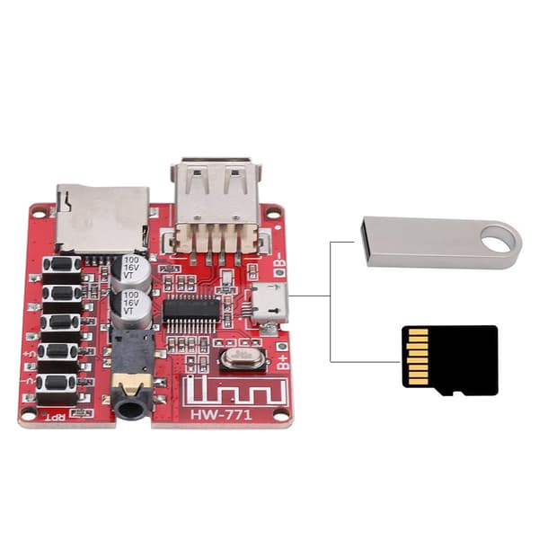 Bil Audio Effektforsterker Mottakermodul Bluetooth MP3 Stereohøyttalerbrett