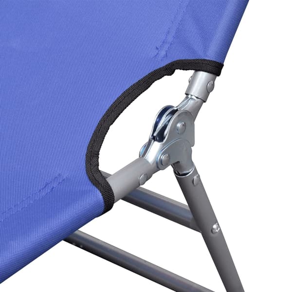 【BQ】vidaXL liggestol med ryglæn og nakkestøtte, foldbar, blå Blue Blå