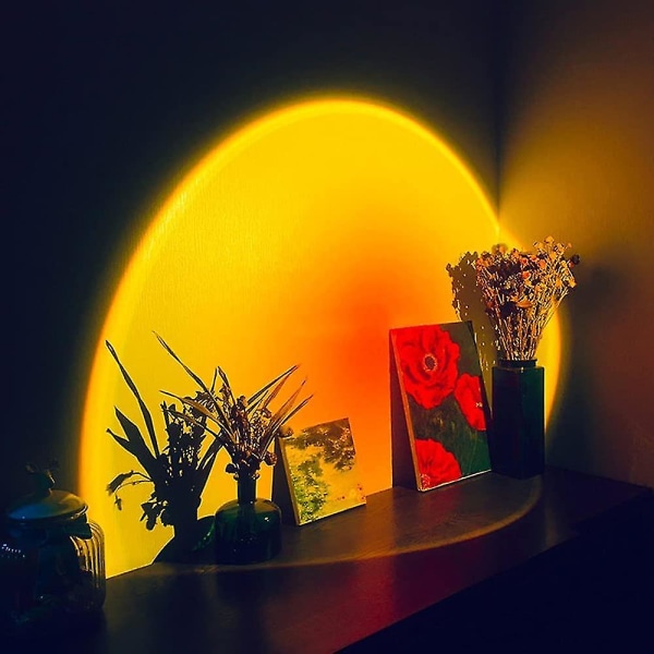 Solnedgångsljus, romantiskt led-nattljus, 180 roterande Tiktok-stämningsljus, 16 färger projektionsljus