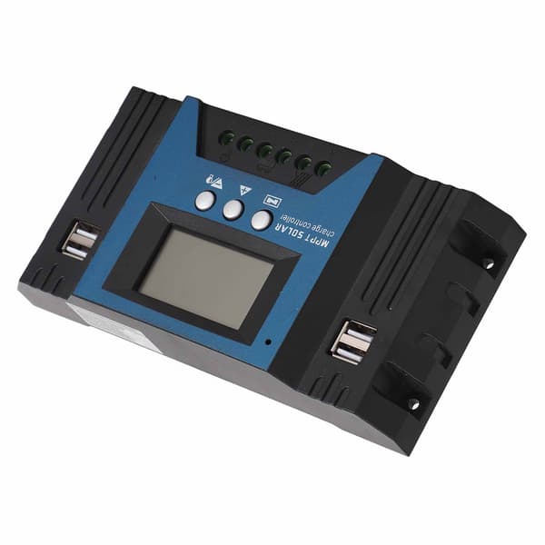 12V 24V Solcelleladningsregulator 4 USB-porte 5V 2.5A Justerbar parameter LCD-skærm til hjem RV båd 60A