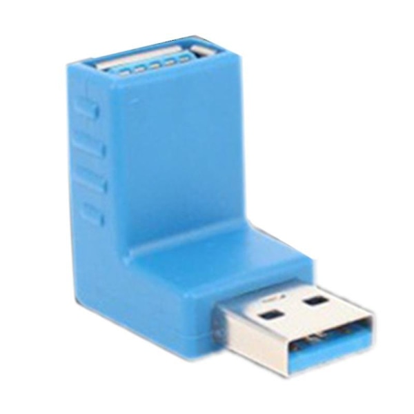 90 graders USB 3.0 hane till hona vänster och höger vinklad adapter Blå Böj upp Bend up