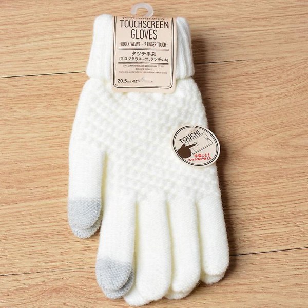 Imitation Cashmere Stickade Handskar Dam Pekskärm Värme Mode Höst- och vinterhandskar Grå Gray