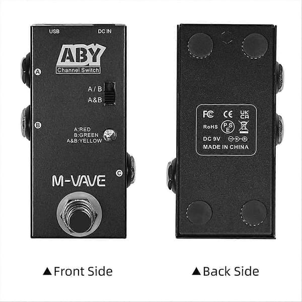 ABY Line Selector AB Switch Mini Gitarreffektpedal Black