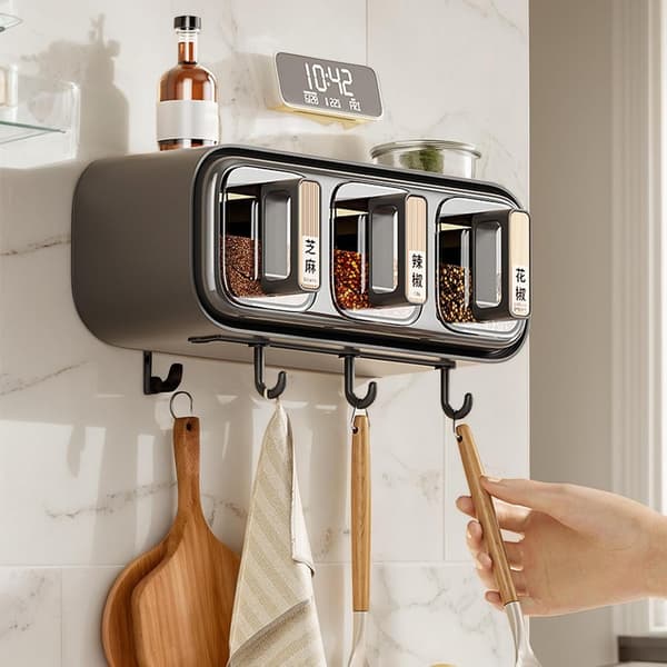 【BQ】Universal Wall-Mounted Shelves, Wall-Mounted Storage Boxes, Non-Porous Jars, Storage Boxes with S...