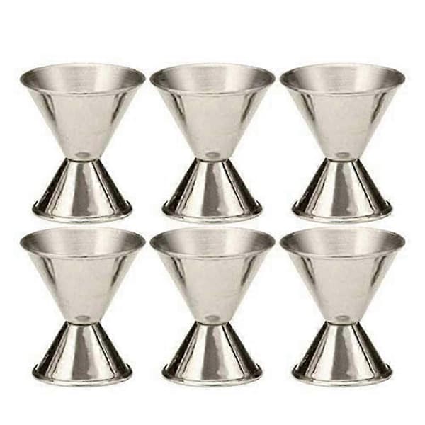 (6-pack) Dubbel 1/2 1 oz barjigger, cocktailjigger i rostfritt stål