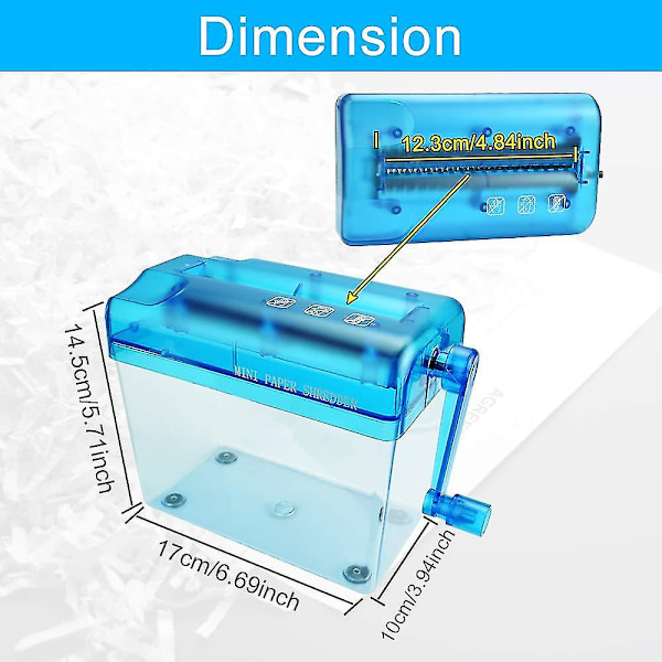 Manual Hand Paper Shredder, Hand Documents Shredder A6 Hand-shredder Mini Shredder Desktop