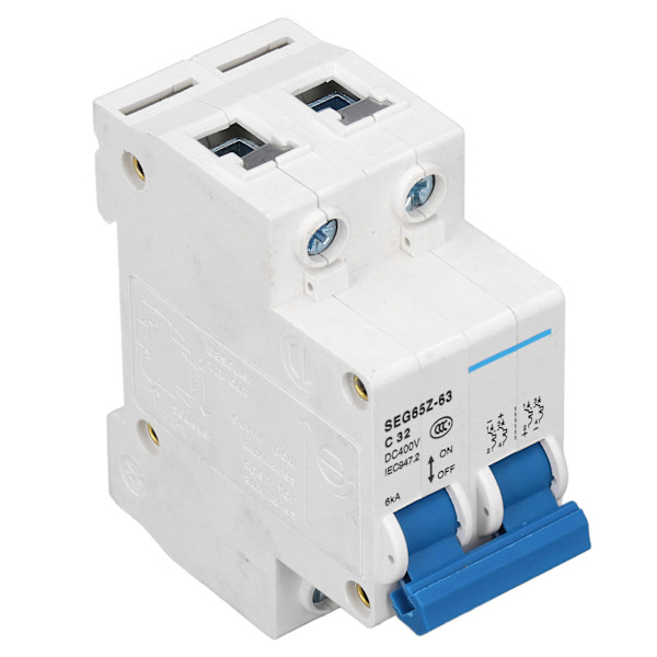 DC Miniature Strømafbryder 2P 6KA 400V Luftkontakt til Solcelle PV System Paneler Net C32 32A