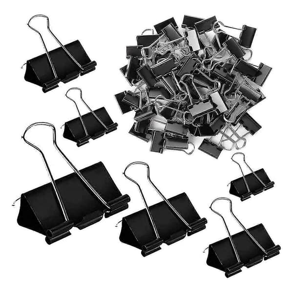 Permklemmer Papir 208-pakning Assorterte størrelser, Jumbo, Medium, Liten, Mini og 6 størrelser
