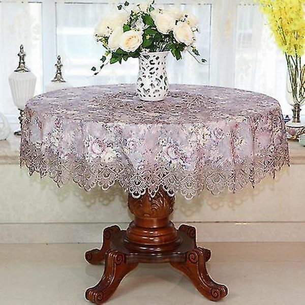 Uusi pitsinen pöytäliina pastoraalinen pyöreä pöytäliina ruokapöytäliina Etusivu 85cm Round 127