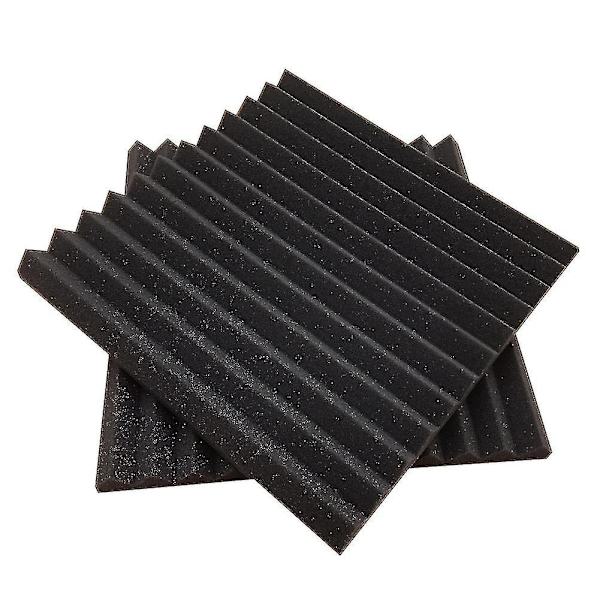 12 Pcs Sound-absorbing Cotton Triangular Grooves Sound Insulation Proofing Foam Board Black Not Fire Retardant