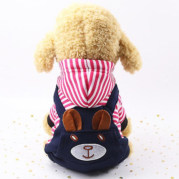 Husdjurskläder Andningsbara hundkläder Slitstarka mjuka hundar Valpkläder med sött print för husdjur Nytt Bear Pink L