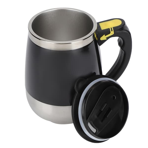 USB Opladning Rustfrit Stål Selvrørende Magnetisk Blandekrus 400ml Sort