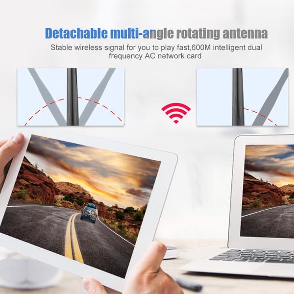 RTL8821AU Dual Band 600Mbps USB WiFi-adapter med Bluetooth-understøttelse