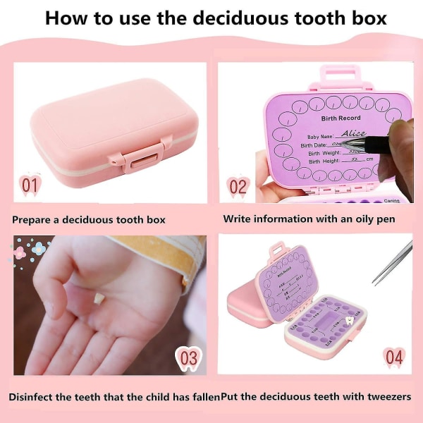 Babytænder Keepsake Box, Pp Børne Børne Tand Opbevaring