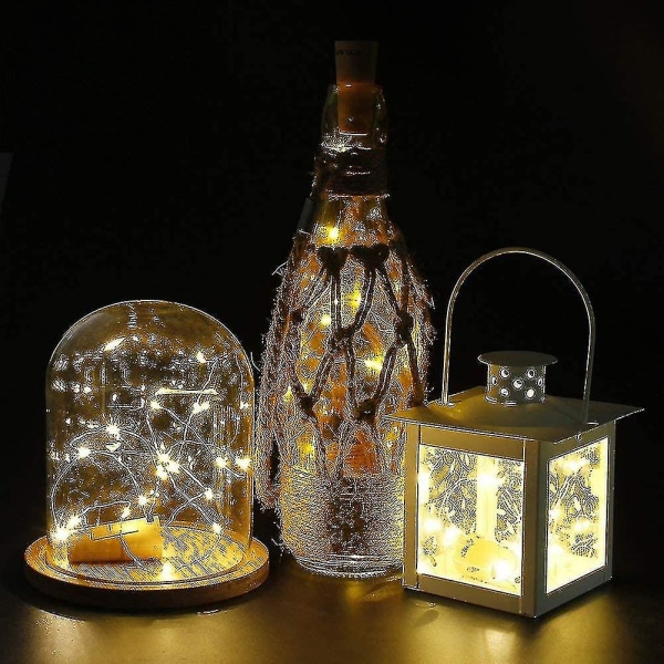 12st Vinflaska Kork Lampa, 2m 20 Led Fairy Tale Light
