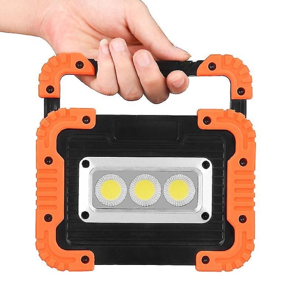 Cob Portable Floodlight Uppladdningsbar Led Work Light Outdoor Vattentät Spotlight Orange