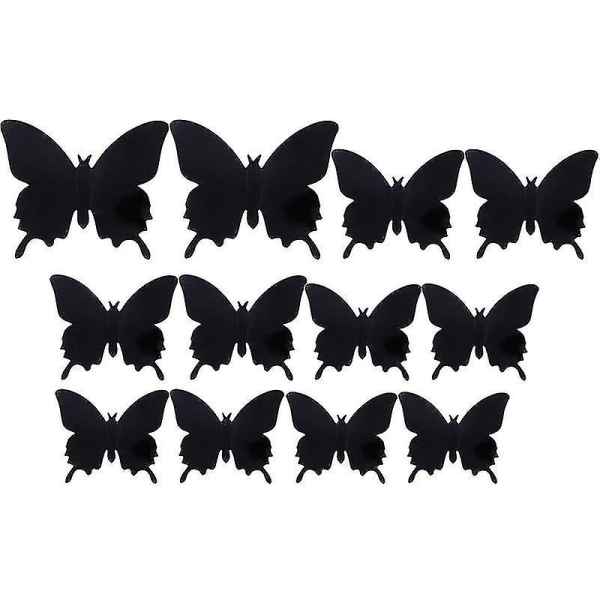 12 st Chic 3d fjärilsdekal Väggfjärilsdekaler Dekor konst Gör-det-själv heminredning