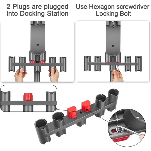 Hållare för Dyson V11 V10 V8 V7 V15 dammsugare, dockningsstation (9 platser)