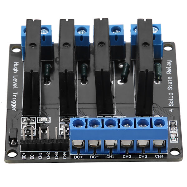 4-kanals solid state-relämodul DC-AC 5V Högnivåtrigger med säkring 2A