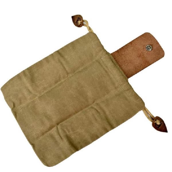 Bushcraft-väska i läder och canvas, hopfällbar vaxad foderpåse för vandring