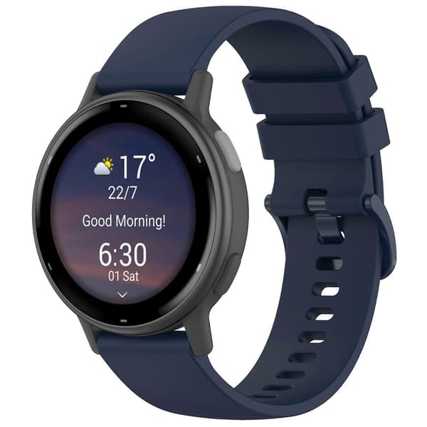 【BQ】For Garmin vivoactive 5 Silicone Strap 20mm Quick Release Replacement Band Navy Blue