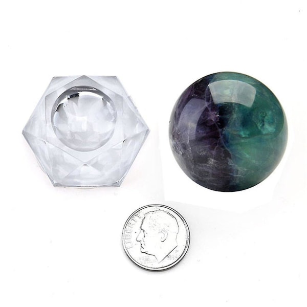 Naturlig Drage Blod Jaspis Fluorit Healing Krystal Ædelsten Kugle Spådomskugle Skulptur Med Akryl Stander Fluorite Ball