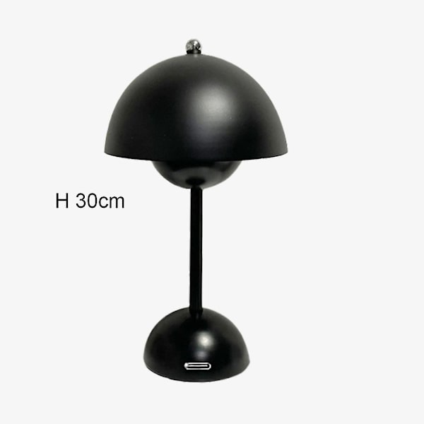 Sienikukkanuppu Ladattavat Led-pöytälamput pöytä yö Makuuhuoneeseen Ruokailu Kosketus Yövalo Yksinkertainen moderni sisustus rechargeable black