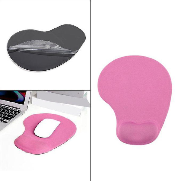 Skridsikker musemåtte med håndledsstøtte, ergonomisk gaming-skrivebord Pink
