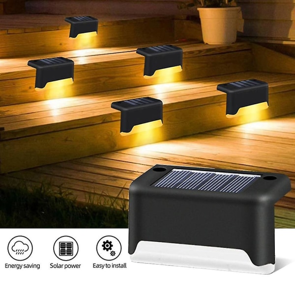 Solar Lampa För Utomhus Led Däck Lights Steg Lampa Solar Light Utomhus Utomhus Utomhus Path Trapplampa För terrass staket och trappor