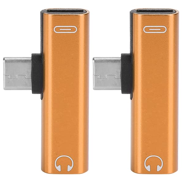 2-pak Type-C til 3,5 mm lydkabeladapter med lading