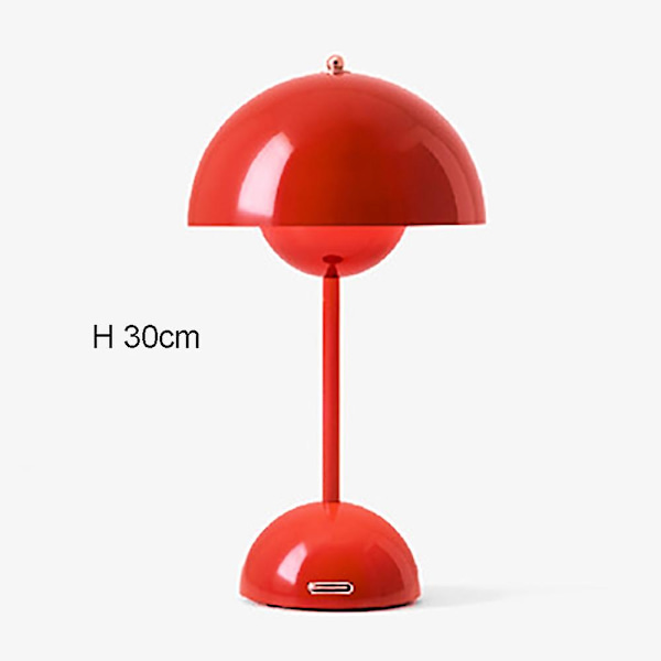 Svamp Blomknopp Uppladdningsbara Led Bordslampor Skrivbord Natt För Sovrum Mat Beröring Nattljus Enkel Modern Dekoration rechargeable red