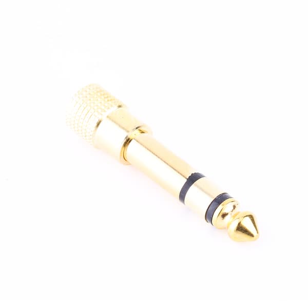 Guld 3,5 mm hun til 6,5 mm han stereo høretelefonadapter
