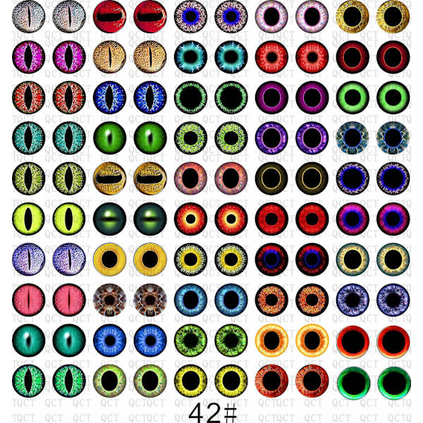 100 st Uggla Snake Ödla Djurögon Glas Cabochon för lerdockatillverkning Skulpturer Rekvisita Hantverk DIY-fynd Smycketillverkning 10MM