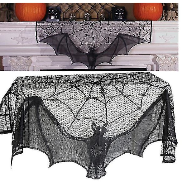 Halloween Cobweb Öppen spis Scarf Mantel Scarf Spindelnät dekorationer