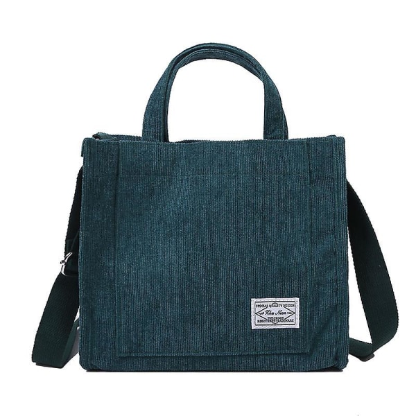 Naisten vakosamettivetoketjuinen olkalaukku Pieni puuvillakangaskäsilaukku casual kantolaukku naisille Eco Crossbody -laukku Vintage messenger -laukut green