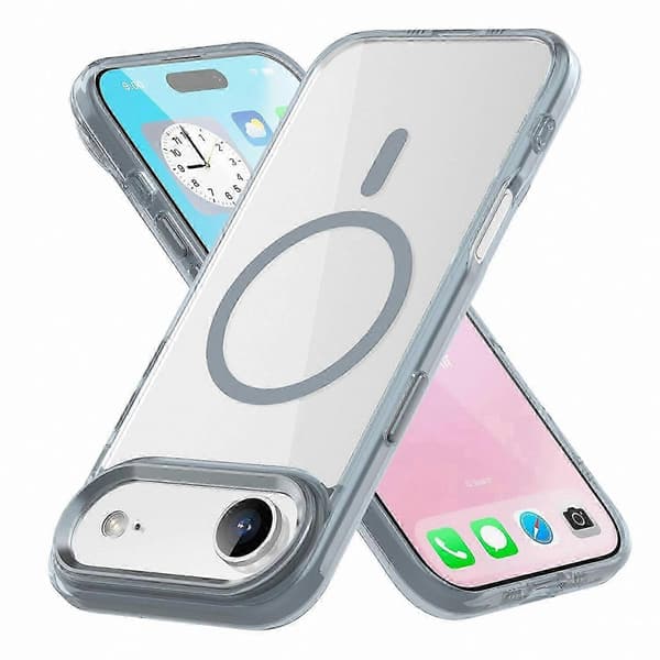 Transparent telefoncover til Air Case, kompatibel med MagSafe, TPU + PC-materiale Grey Titanium Grey
