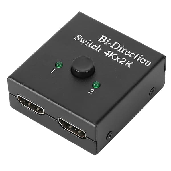 BiDirectionel Konverter HDMI Switch HDMI Splitter Video 1 Input 2 Output Adapter (Sort)