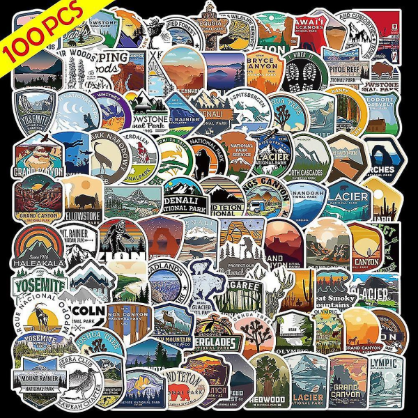 100 Entry National Park Graffiti Stickers Vattentät Amazon Stickers Dekorerad resväska Resväska Notebook