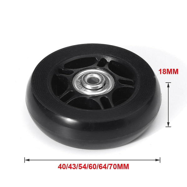 Silent Trolley Case Resväska Universal Wheel Rubber Runner Resväska Lager Reparationssats 60mm*18mm