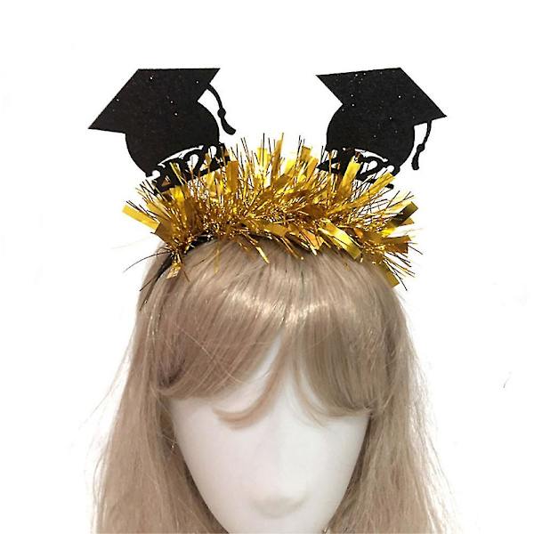 Graduation Hat Pandebånd Til Fejring af Graduate Party Supplies med kvast Black Gold