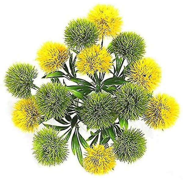 6 st Maskros konstgjorda blommor Växter Bukett Plastblomma för heminredning / bröllopsinredning (grön) Yellow