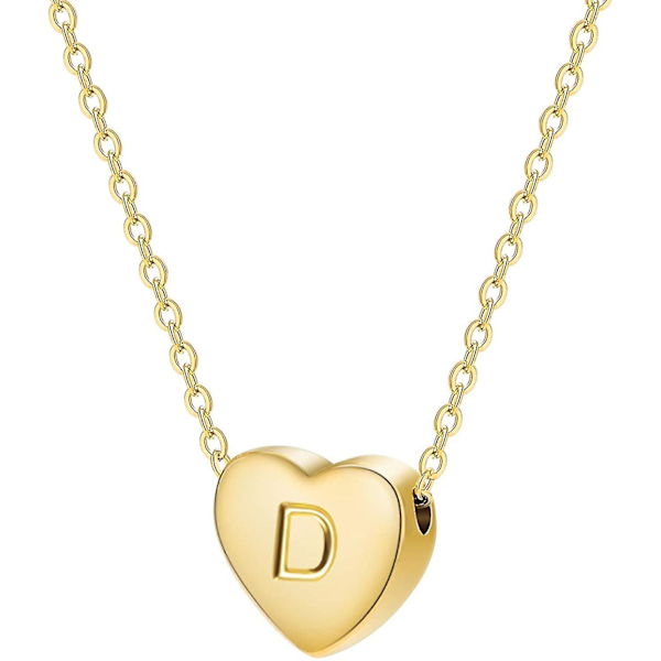 Snyggt initialt halsband Bokstäver A till Z 26 Alphabet Heart Pendant Halsband