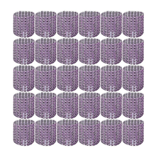 60 stk hotellbryllupsutstyr 8 rader rhinestone serviettringer dekorative stilige krystall serviettholdere til festfestivalfeiring Dark Purple