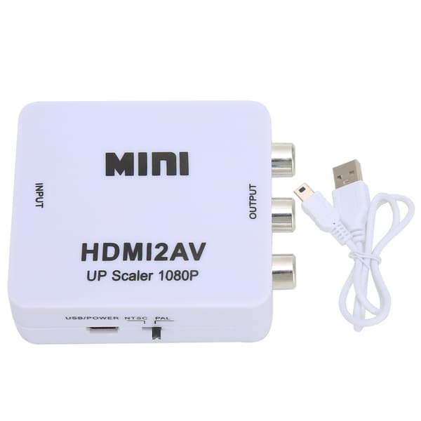 HD Multimedia Interface til AV Converter Adapter til RCA Splitter Switcher 1080P til TV'er Hvid Tagget 1080P
