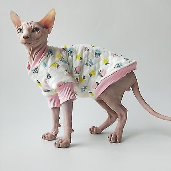 Hårlösa kattkläder Varm bomull Katt Sphinx Devon Kattkläder Mjuka hudvänliga kattkappor Katttillbehör Katttillbehör 1 Xs