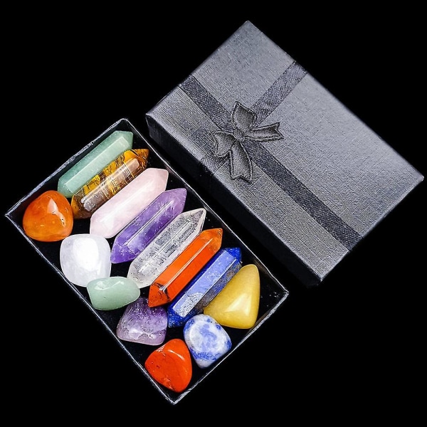 7 Chakra Healing Crystal Stone Set Reiki Meditation Stone Yoga Amulet