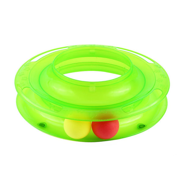 Cat Kitty Interactive Pet Toy Nöjesskylt Trilaminar Crazy Ball Disk Hållbar