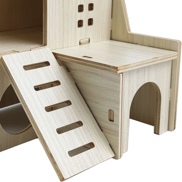 Træ Hamsterhus Bideresistent Skjulested Legetøj Tilbehør Spring Villa 16x16x5cm 6.3x6.3x2.0in