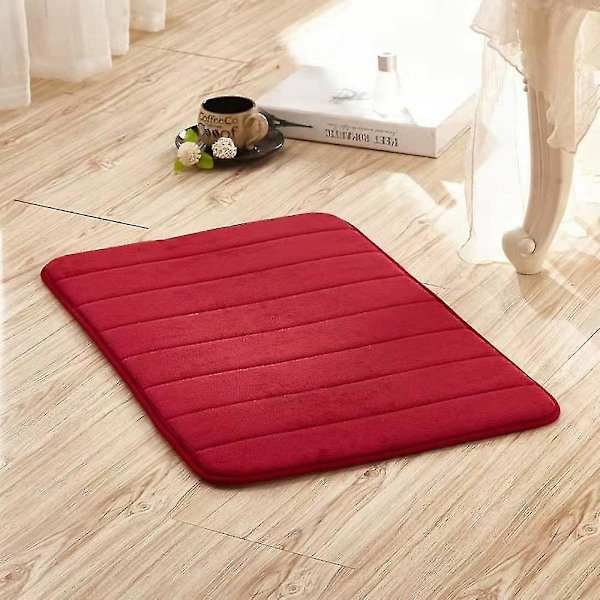 Badematter Sklisikker dusjmatte Absorberende liten teppedørmatte Inne i kjøkkentepper Wine Red 50*80CM